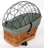 Tigana Hundefahrradkorb XL aus Weide – Sicherer Transport mit Metallgitter & Kissen