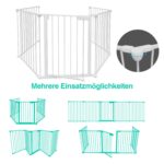 Ansobea Kaminschutzgitter 310 cm mit Türschloss – 5-teilig faltbar für Kinder & Haustiere – Bild 4