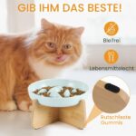 HAPPY HACHI Keramik Anti-Schling Katzennapf Erhöht – Slow Feeder mit Rutschfest für Katzen – Bild 6