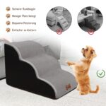 CALIYO Hundetreppe 3 Stufen 60×40×40 cm – Gelenkschonende Haustierrampe für Bett & Couch – Bild 2
