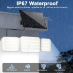 Possily 160 LED Solarlampe mit Bewegungsmelder & Alarmfunktion – IP67 Wandleuchte für Garten (2er Set) – Bild 6