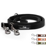 FREUDENTIER Hundeleine 2m Schwarz – Gepolsterte Führleine für grosse Hunde