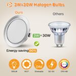 URing 3er Set 12V LED Einbaustrahler Dimmbar 3W – Flache Deckenspots mit 3 Farbtemperaturen – Bild 2