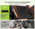 pecute Hundesitzbezug 135x63 cm mit harter Unterseite – Wasserdicht & rutschfest für Autos – Bild 3