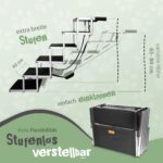 JOBUKAM Hundetreppe Auto 80 cm klappbar – Einstiegshilfe für grosse Hunde bis 70 kg – Bild 2