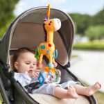 TUMAMA Baby Giraffen-Rassel 35 cm – Hängendes Sensorik-Spielzeug für Kinderwagen & Krippe