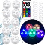 Jialine LED Teelichter 10er Set mit Fernbedienung – RGB Unterwasserlicht wasserdicht IP68