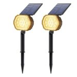 Solpex 2er Set 35 LED Solarstrahler für Außen – Intelligente Gartenbeleuchtung mit 3 Helligkeitsstufen