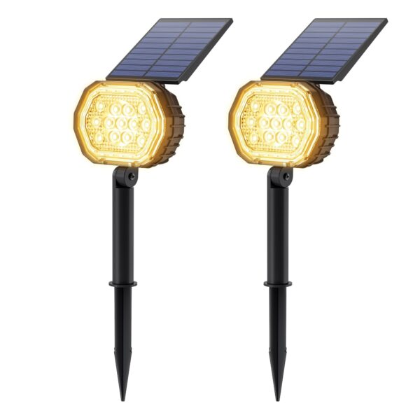 Solpex 2er Set 35 LED Solarstrahler für Außen – Intelligente Gartenbeleuchtung mit 3 Helligkeitsstufen