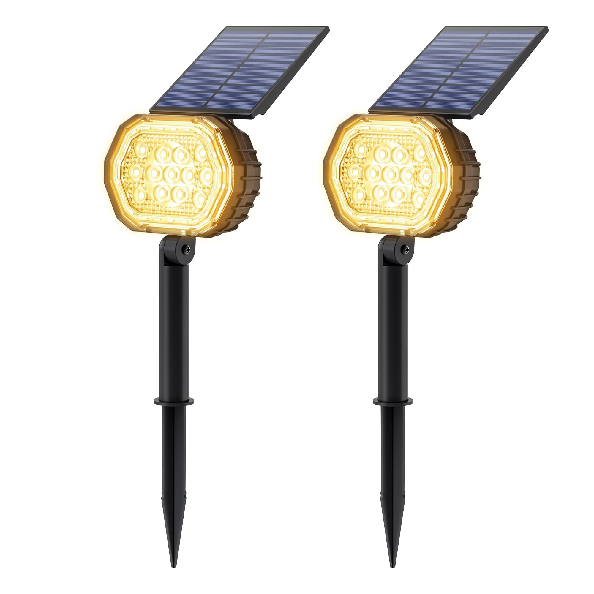Solpex 2er Set 35 LED Solarstrahler für Außen – Intelligente Gartenbeleuchtung mit 3 Helligkeitsstufen