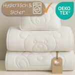 Totsy Baby Kinderbettdecke 120x90 cm mit Kissen – Ganzjahresdecke Steppdecke Weiss – Bild 4