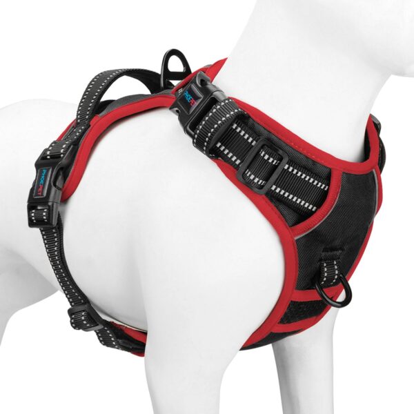 PHOEPET Hundegeschirr Grösse M – Reflektierend, ohne Kopfdurchgang, mit Trainingsgriff