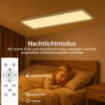 zemty LED Panel Deckenleuchte 58x20 cm, 32W 3500lm – Dimmbar mit Fernbedienung für Küche & Schlafzimmer – Bild 3