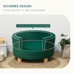 PawHut Hundesofa Grün – Gemütliche Hundecouch mit Rückenlehne für kleine Hunde & Katzen – Bild 4