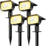 nipify 4er Set Solarleuchten mit Bewegungsmelder – LED Gartenbeleuchtung IP65 wasserdicht