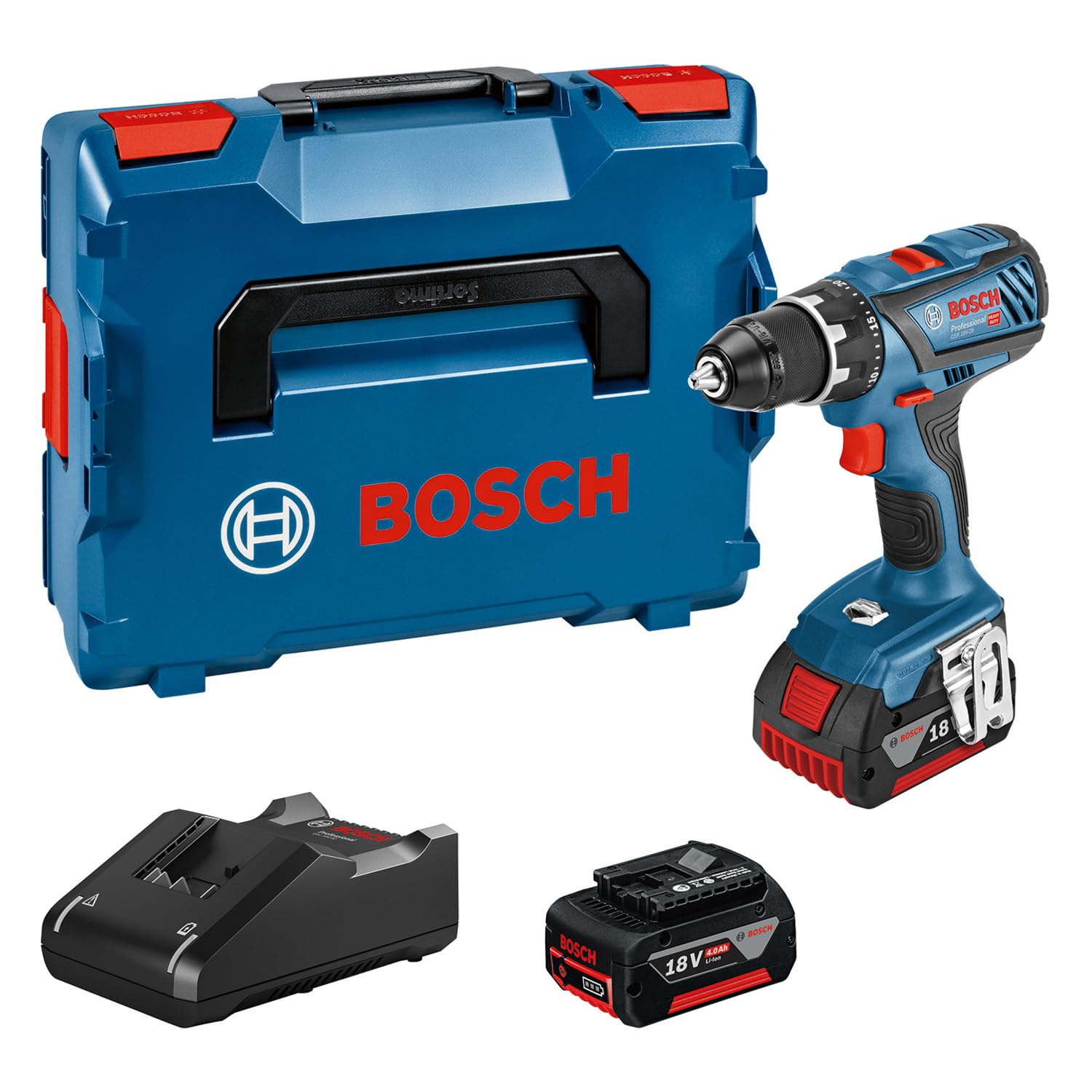 Bosch Professional GSR 18V-28 Akku-Bohrschrauber – 28/63 Nm mit 2x4.0Ah & Ladegerät