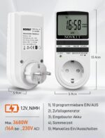 2x NOVKIT Digitale Zeitschaltuhr – 10 Programme & Zufallsfunktion für Heimautomation (230V/16A) – Bild 2