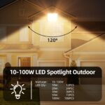 wowspeed 50W LED Strahler Aussen 5000LM IP66 – Flutlicht 3000K Warmweiss mit 3m Kabel – Bild 2