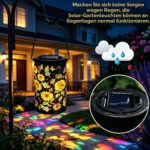 2er Set Sonnenblumen Solarlampen – Wasserdichte Gartenlaternen mit Tragegriff für Aussen – Bild 5