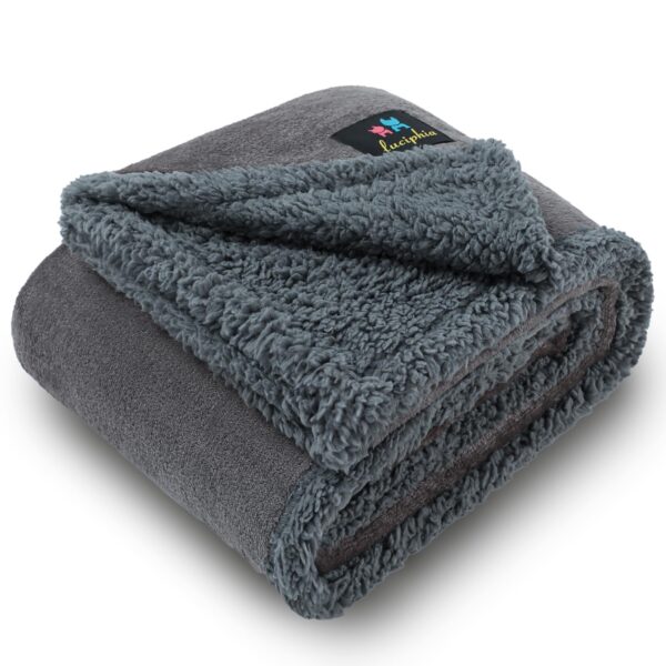 luciphia Wasserdichte Hundedecke – Reversible Sherpa-Fleece für Sofa, Couch & Auto