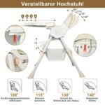 Lineluck 4in1 Hochstuhl – Mitwachsender Kinderhochstuhl mit Babyliege für 6 Monate bis 6 Jahre – Bild 3