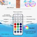 HOSPAOP Unterwasser LED Poolbeleuchtung – RGB 13 LEDs mit RF Fernbedienung & USB, 2er Set – Bild 7