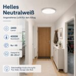 Oraymin Deckenleuchte Ø30 cm mit Bewegungsmelder – 24W LED 4000K für Flur & Balkon – Bild 5