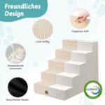COZY KISS 5-Stufen Hundetreppe 60cm – Gelenkschonendes Haustierambulanzmöbel für kleine Hunde – Bild 9