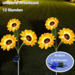 Hqynss Solar-Sonnenblumenleuchten 2er-Set – IP65 Gartenleuchten mit Dämmerungssensor – Bild 2