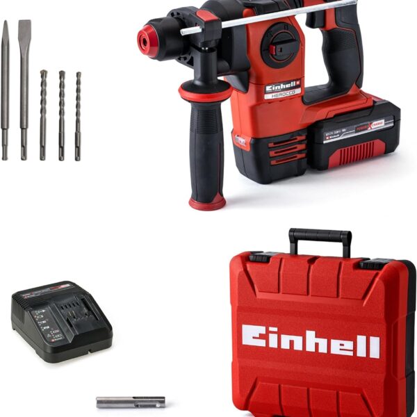 Einhell HEROCCO Akku-Bohrhammer 18 V – 4in1 Kit mit SDS-Plus & 3,0 Ah Akku