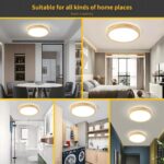 WayLuoung LED-Deckenleuchte Ø30cm Holz 18W 3000K – Warmweiss Naturholz für jeden Raum – Bild 4