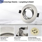 Wondlumi 6er Set GU10 Einbaustrahler 68-85mm Edelstahl gebürstet 360° schwenkbar – Bild 2