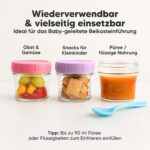 KeaBabies 12er-Pack Babybrei Glasbehaelter 120ml – Leckfrei & Mikrowellengeeignet – Bild 5