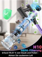 NYXAL Akku Staubsauger 52 kPA – Kabellos 45 Min für Hartböden & Teppiche – Bild 6