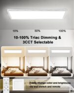 Bowfar LED Deckenleuchte 24W, 58x20cm – Dimmbar mit Fernbedienung für alle Räume – Bild 4
