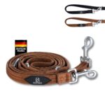 HAVERO Hundeleine 2,5m 4-Fach Verstellbar – Robuste Führleine mit Metallhaken in Braun