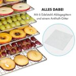 Klarstein Flavour Dry Dörrautomat – Professioneller Dehydrator mit 6 Gitterebenen & 360° Airflow – Bild 6