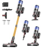 CHEBIO Akku Staubsauger 65KPA 650W – Kabellos mit 70 Min Laufzeit & Anti-Tangle-Bürste
