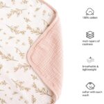 MiuK!ns Musselin Babydecke 120x120 cm – 100% Baumwolle, Atmungsaktiv & Kuschelig – Bild 3
