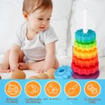 NiToy Stapelturm 41 cm mit Drehfunktion – Regenbogen-Stapelringe für Kinder – Bild 7