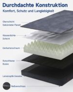 KSIIA Orthopädisches Hundebett 88x55x15cm für grosse Hunde – Waschbar & Wasserdicht – Bild 7