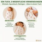 Tiny Trees Musselintücher 70x70 cm – 6er-Pack Spucktücher aus Bambus & Baumwolle – Bild 5
