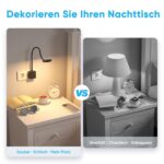 PRINCEWAY LED Steckdosenleuchte Schwanenhals – Dimmbar & Farbwechsel für Schlafzimmer – Bild 4
