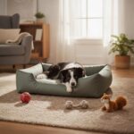 Zedelmaier Hundebett L 90×68cm Olivgrün – Ergonomisches Hundekorb mit abnehmbarem Bezug – Bild 2
