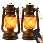 2er Set LED Vintage Laterne mit USB-C – Wiederaufladbar, dimmbar & wetterfest für Garten