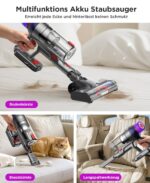 Dunifah Akku-Staubsauger 45 kPa mit Anti-Tangle-Bürste & LED – Kabellos für Tierhaare – Bild 7