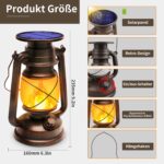 Shinmax Solar Laternen 2er Set – Retro Gartenlaternen mit Flammeneffekt für Aussen – Bild 7