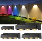 NIORSUN Solar Wandleuchten 4er Set mit 11 Modi & 9 Farben – IP65 Zaunleuchten für Garten