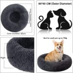 TOHDNC Rundes Haustierbett 60 cm – Flauschiges Plüsch Donut Katzenbett für Katzen & Hunde – Bild 2