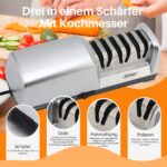 JOVANT Elektrischer Messerschärfer 3-in-1 – Profi-Schärfen für alle Küchenmesser – Bild 6